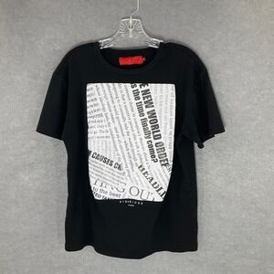 Vie+Riche Graphic Print T-Shirt Short Sleeve Crew Neck Tee Mens Newspaper Size M